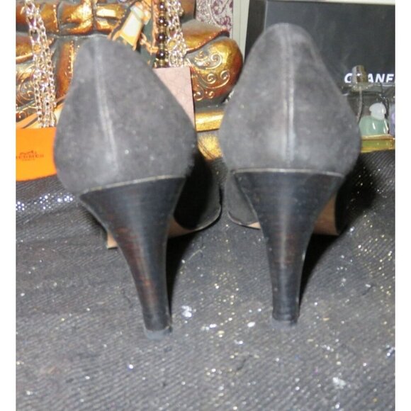 Calvin Klein Suede Leather Pointed Toe Pumps size 6 in Classic Black - Picture 3 of 11